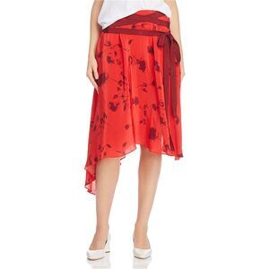 Preen Line Womens Yolanda Asymmetrical Skirt, Red, NWT